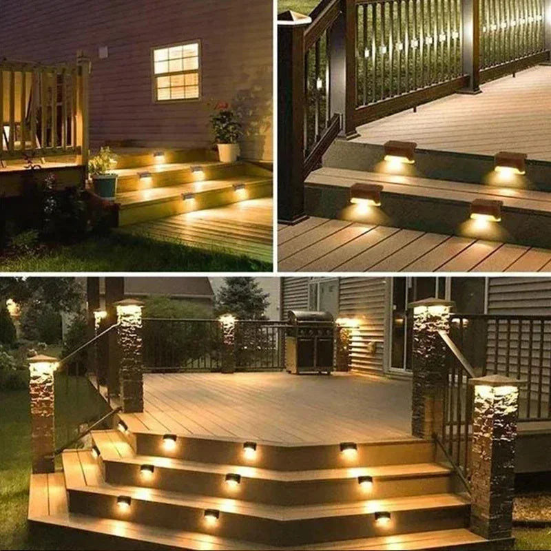 WAFUHS Solar Waterproof LED Solar Lights for Outdoor Stairs, Step, Fence, Yard, Patio, and Pathway (4/8))